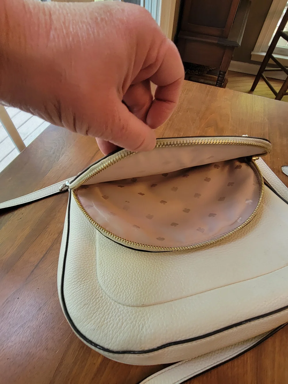 kate spade Pebbled Leather White Crossbody Bag